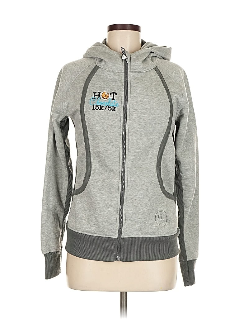 Pre-owned Assorted Brands Zip Up Hoodie In Gray