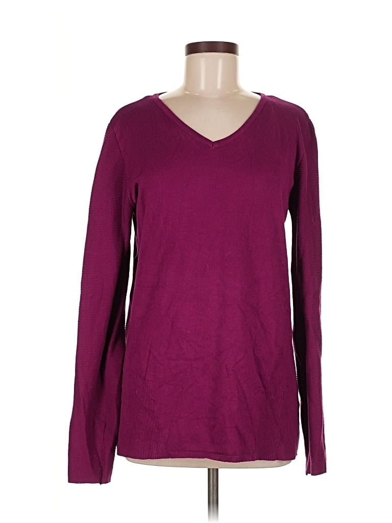Pre-owned Carolyn Taylor Pullover Sweater In Purple