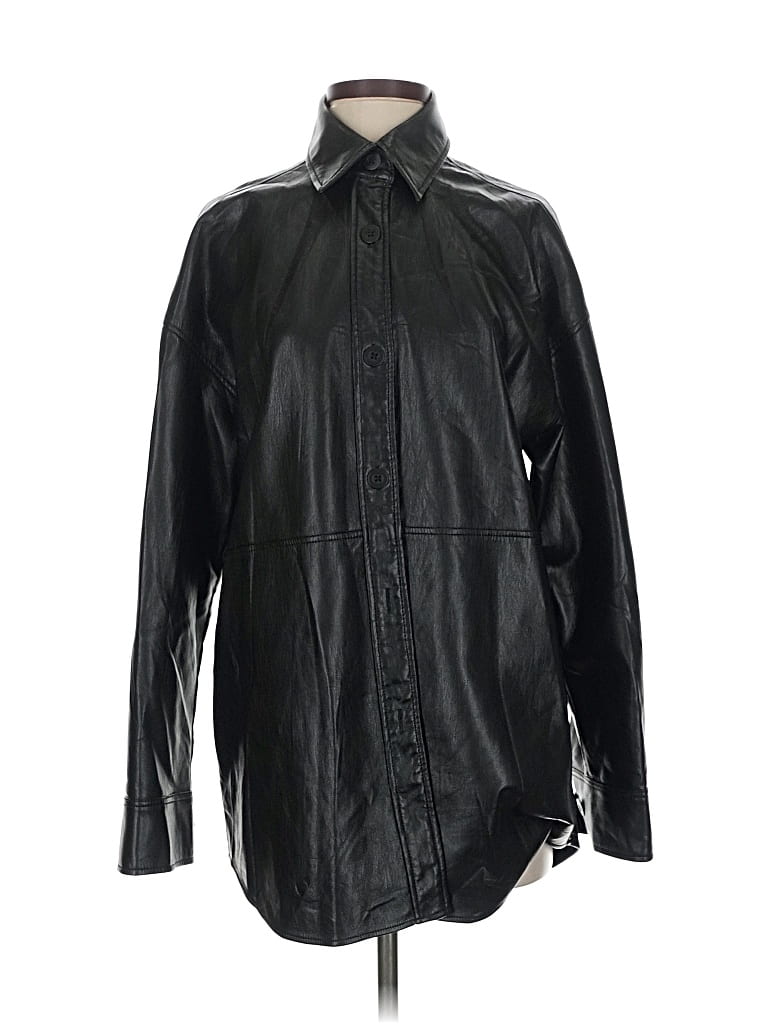 Pre-owned Babaton Faux Leather Jacket In Black