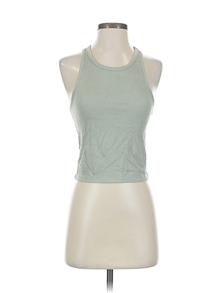 Pre-owned Lulus Tank Top Green Halter Neckline Tops