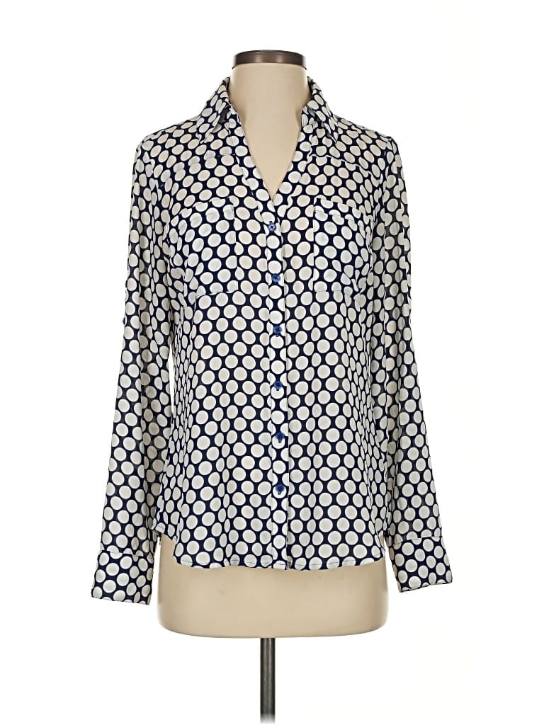 EXPRESS Pre-owned Long Sleeve Blouse In Blue