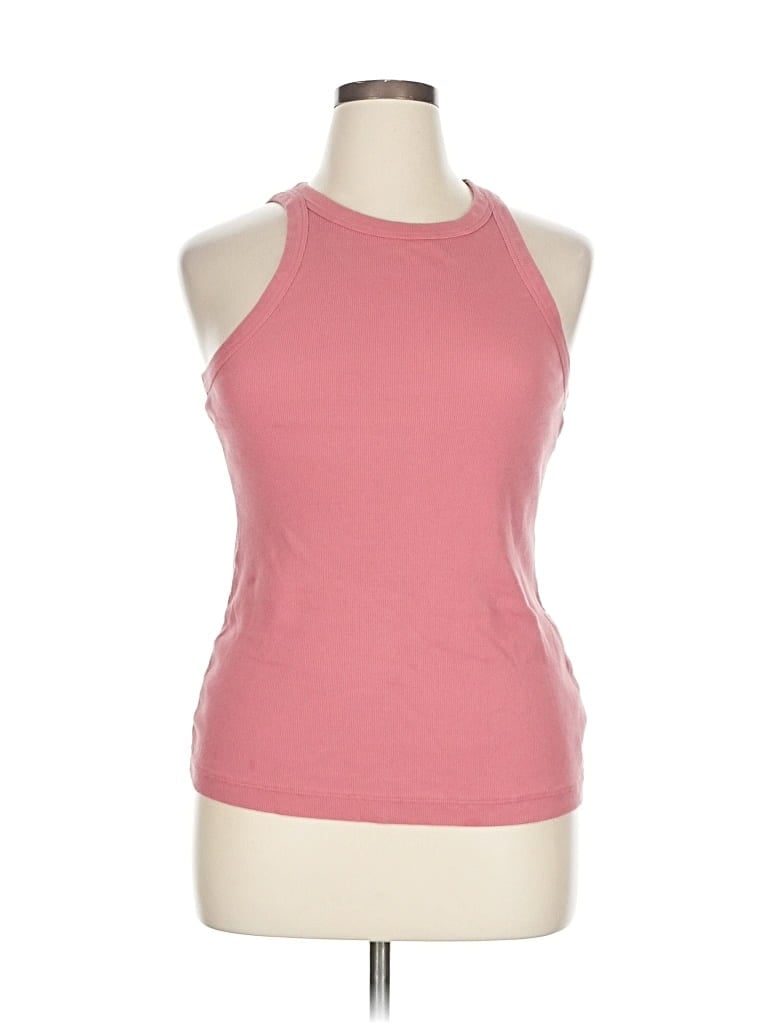 Pre-owned James Perse Tank Top Pink Halter Neckline Tops