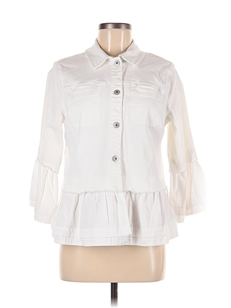 Pre-owned Style & Co Denim Jacket In White