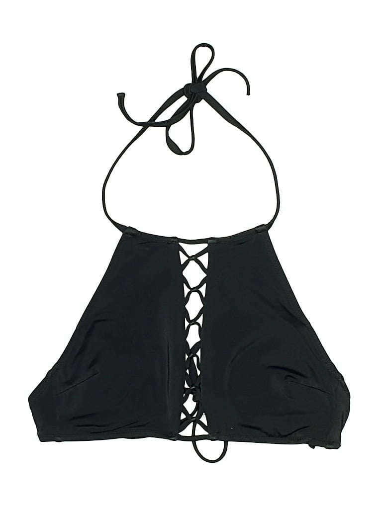 Pre-owned Victoria's Secret Pink Swimsuit Top Black Solid Pattern Swimwear