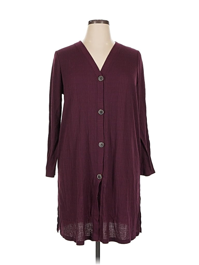 LANE BRYANT Pre-owned Cardigan Sweater In Burgundy