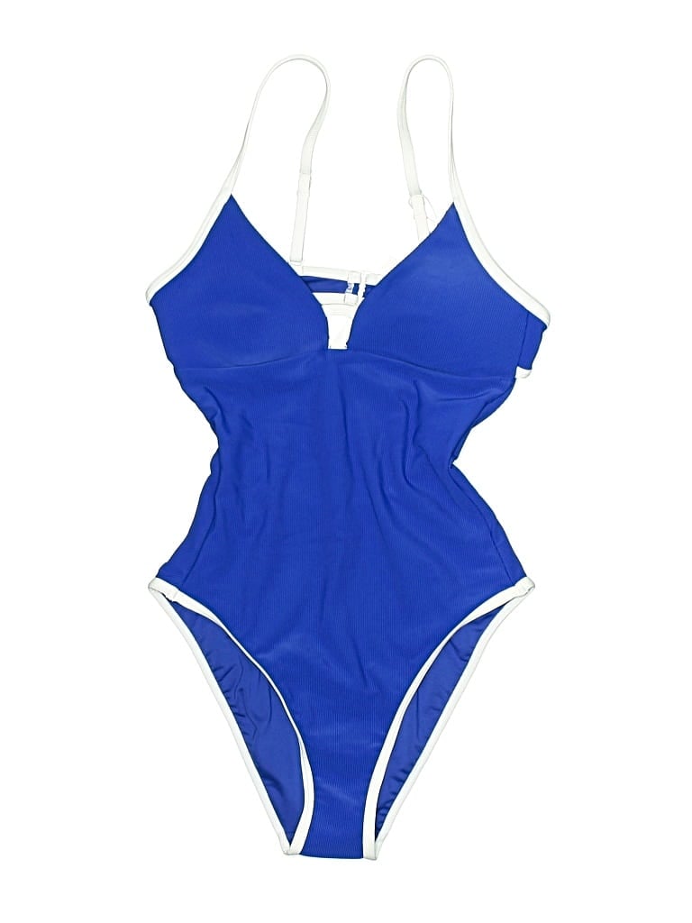 Pre-owned Assorted Brands One Piece Swimsuit In Blue