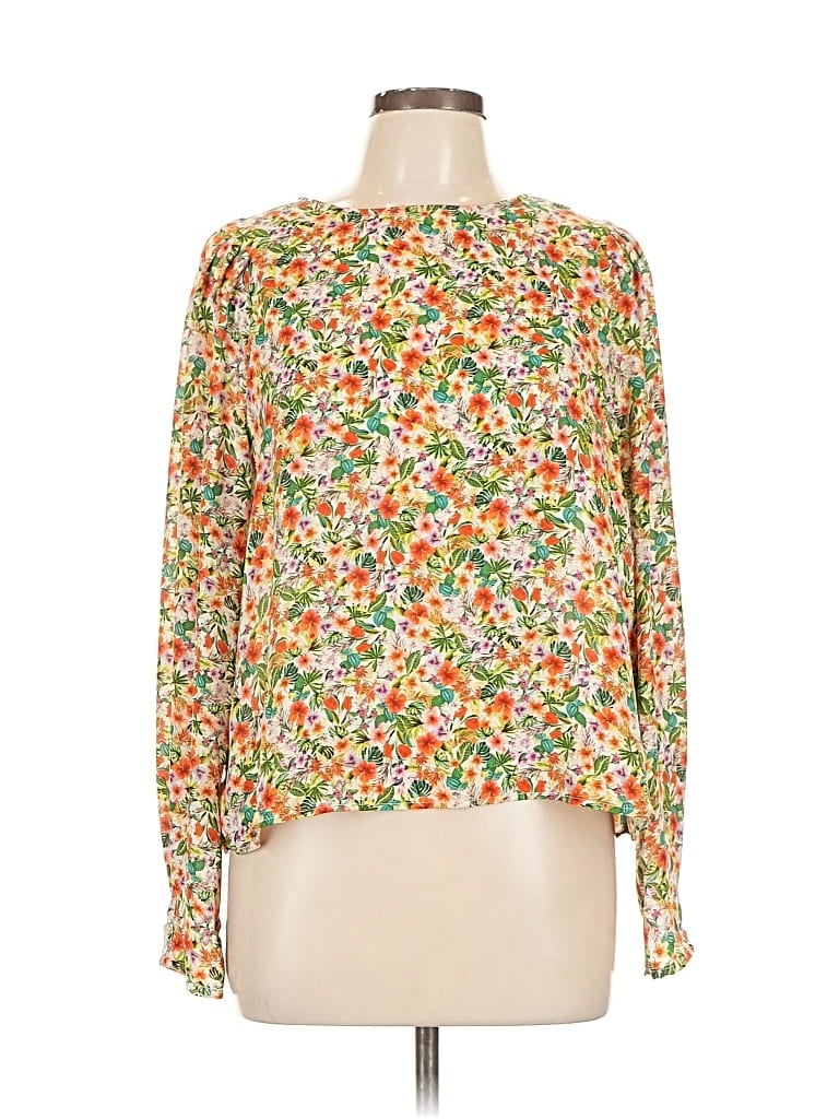 H&M Pre-owned Long Sleeve Blouse In Orange