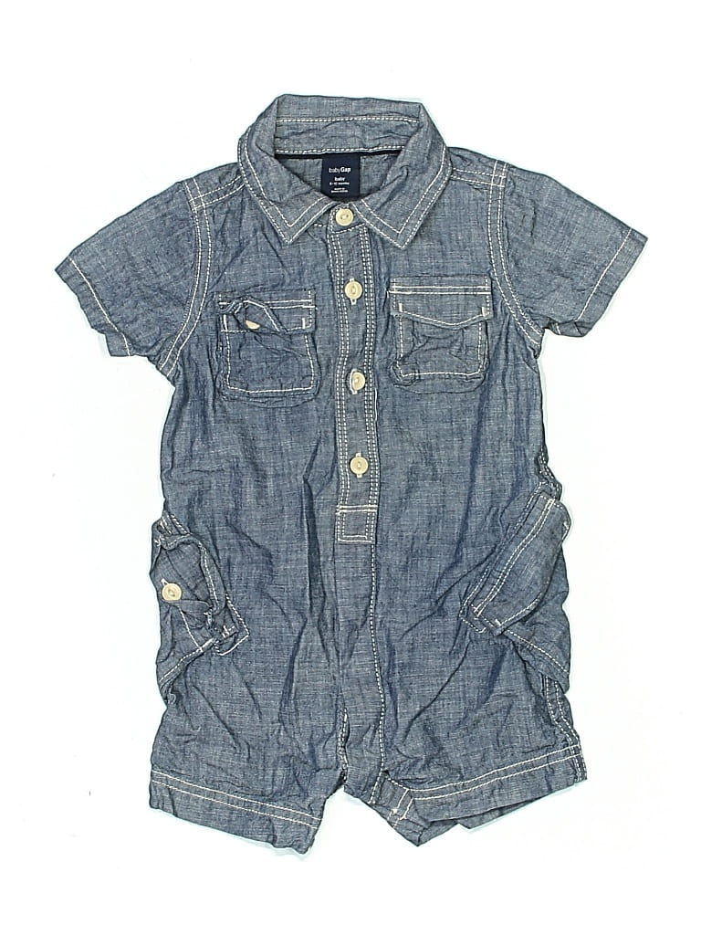 Pre-owned Baby Gap Babies' Overall Shorts In Blue