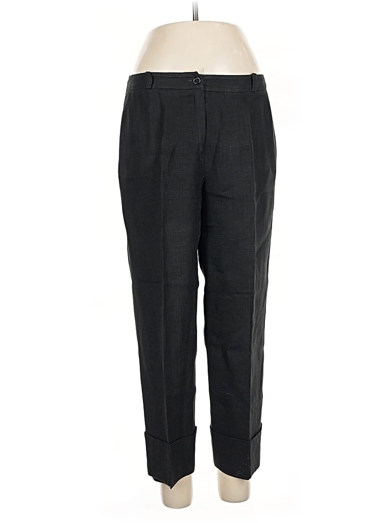 Pre-owned Harve Benard By Benard Holtzman Linen Pants In Black