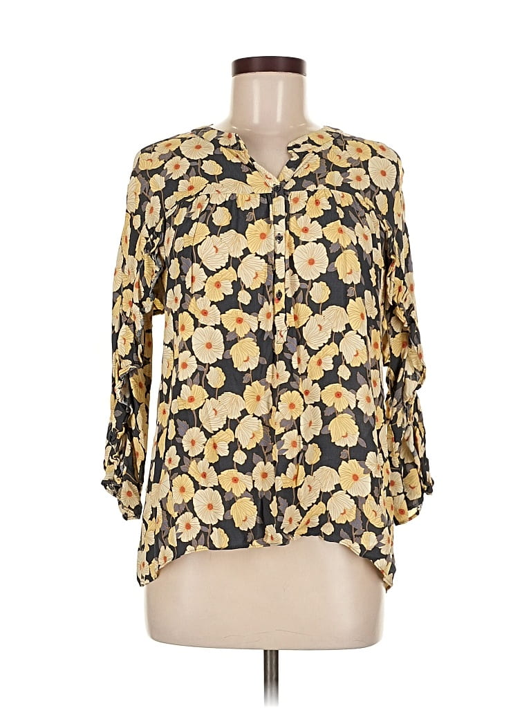 Pre-owned Lc Lauren Conrad 3/4 Sleeve Blouse In Yellow