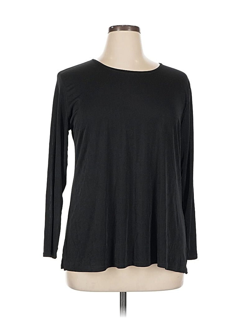 Jostar Long Sleeve Top Black Crew Neck Tops In Black