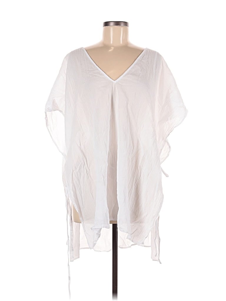 Pre-owned H&m Short Sleeve Blouse In White