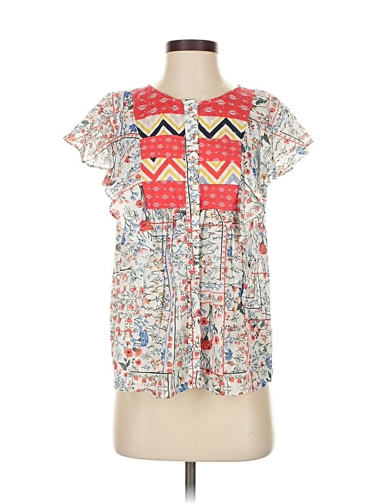 Pre-owned Let Me Be Short Sleeve Blouse In Red