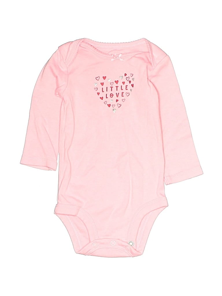 Pre-owned Child Of Mine By Carter's Babies' Long Sleeve Onesie In Pink