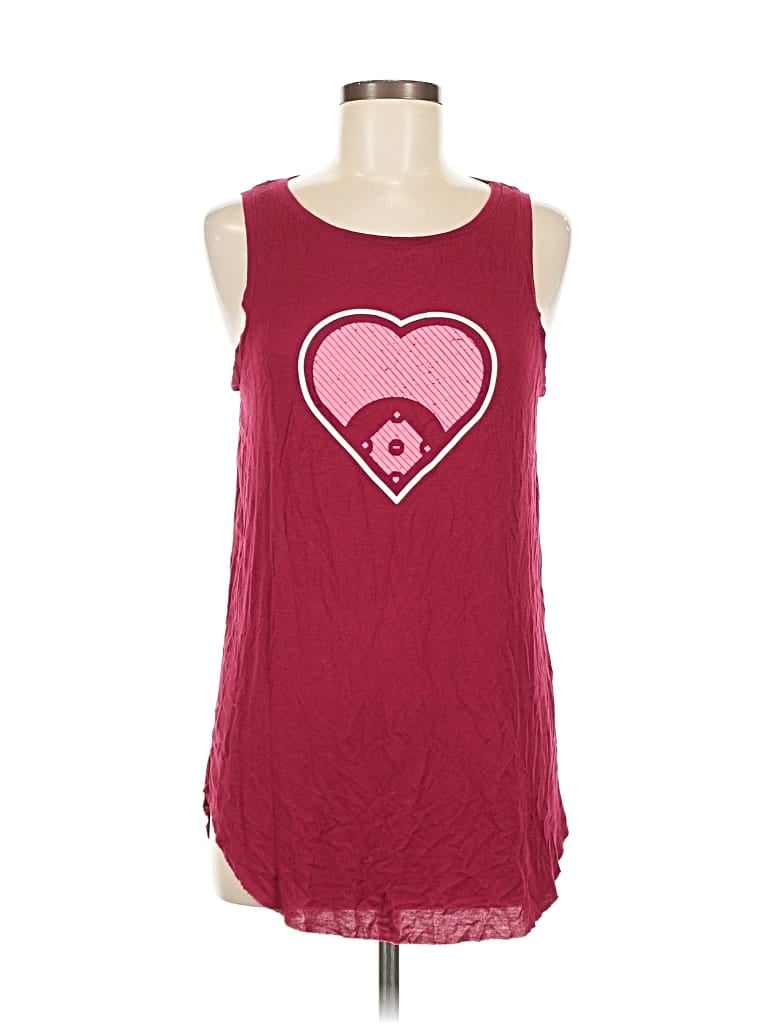 Pre-owned Assorted Brands Sleeveless T-shirt In Burgundy