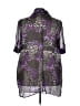 Lane Bryant 100% Polyester Animal Print Purple Short Sleeve Blouse Size 22 - 24 Plus - photo 2