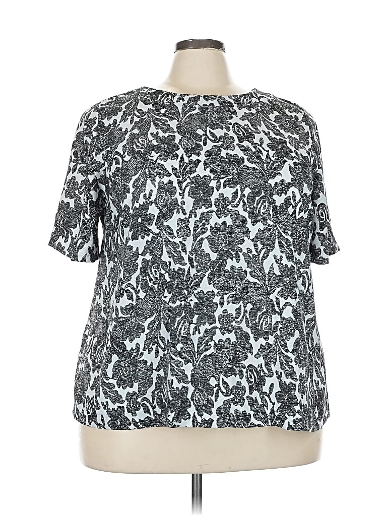 LANE BRYANT Pre-owned Short Sleeve Blouse In Gray