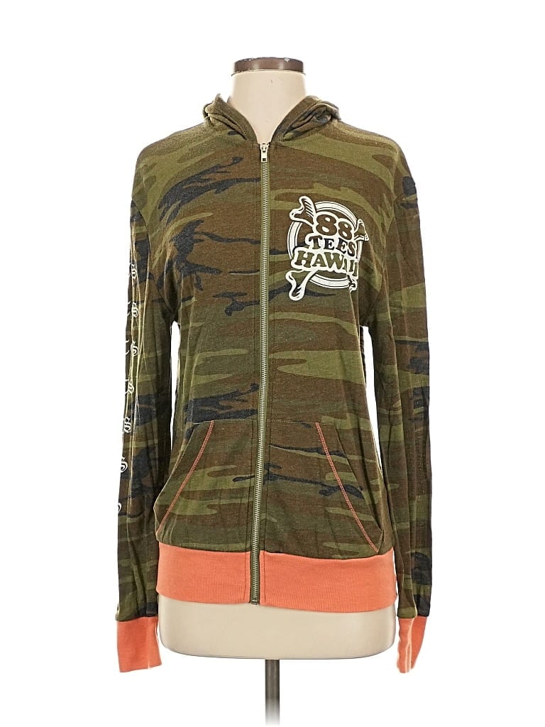 Pre-owned Assorted Brands Zip Up Hoodie In Green