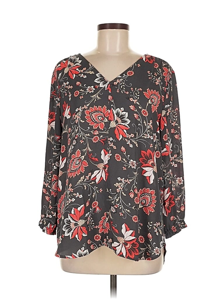 Pre-owned Ann Taylor Loft Long Sleeve Blouse In Black