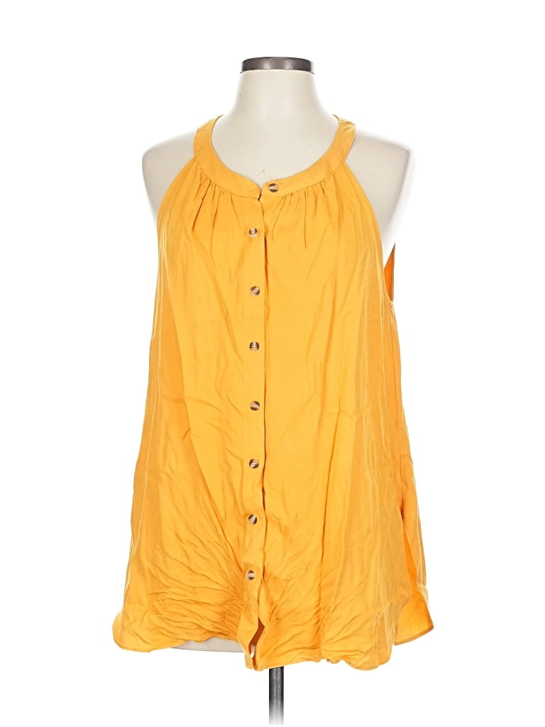 Pre-owned Rose + Olive Sleeveless Blouse In Yellow