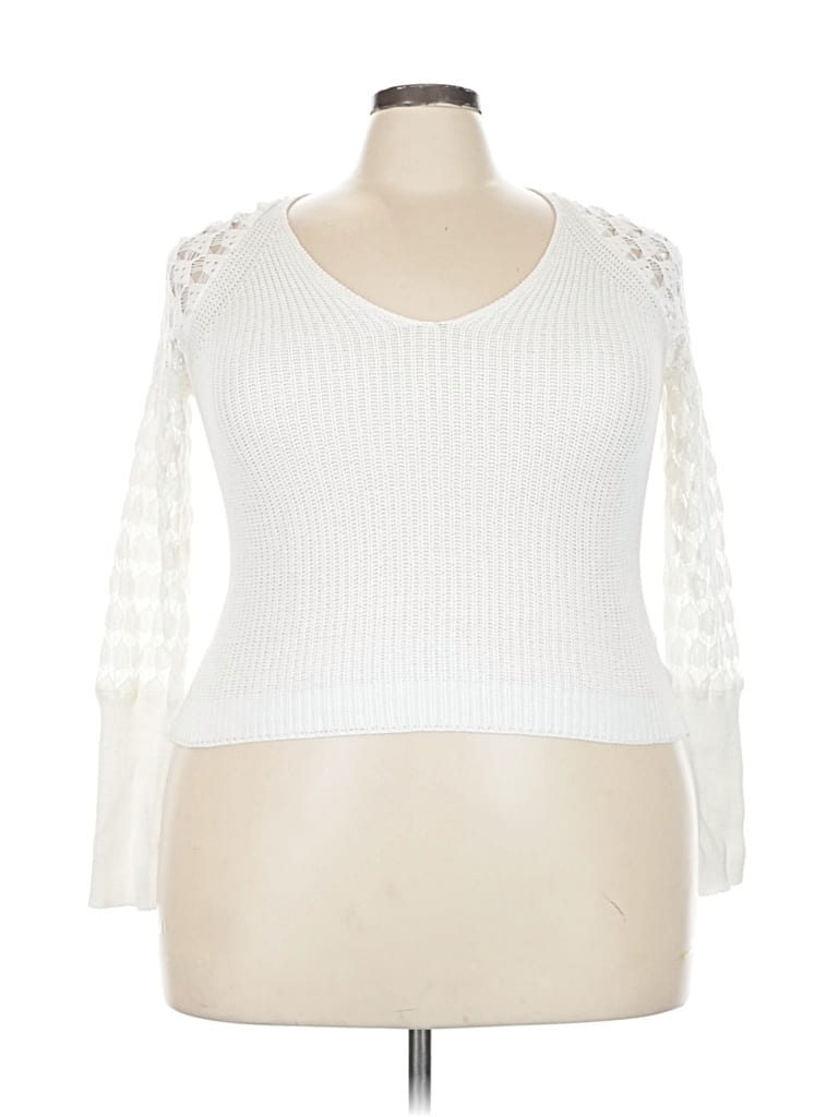 Pre-owned Pink Lily Cardigan Sweater In White