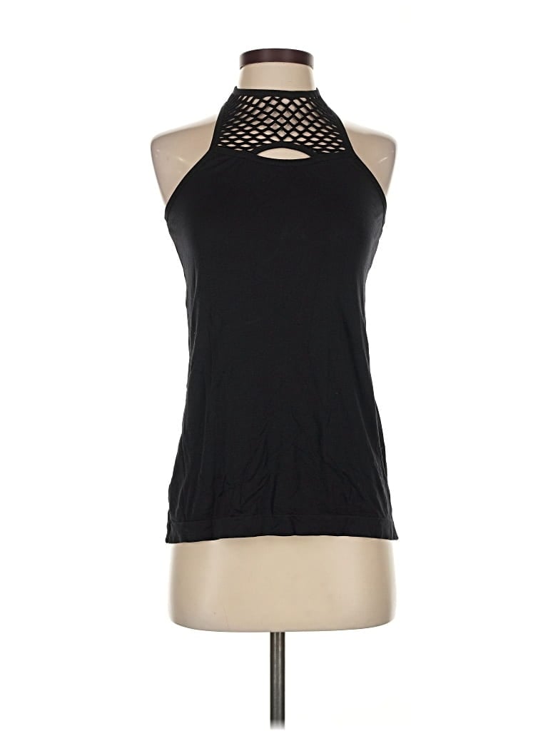 UNBRANDED Pre-owned Tank Top Black Halter Neckline Tops