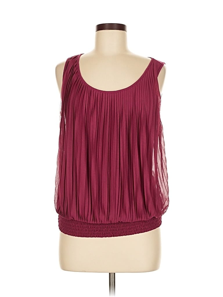 Pre-owned Ann Taylor Loft Outlet Sleeveless Blouse In Burgundy