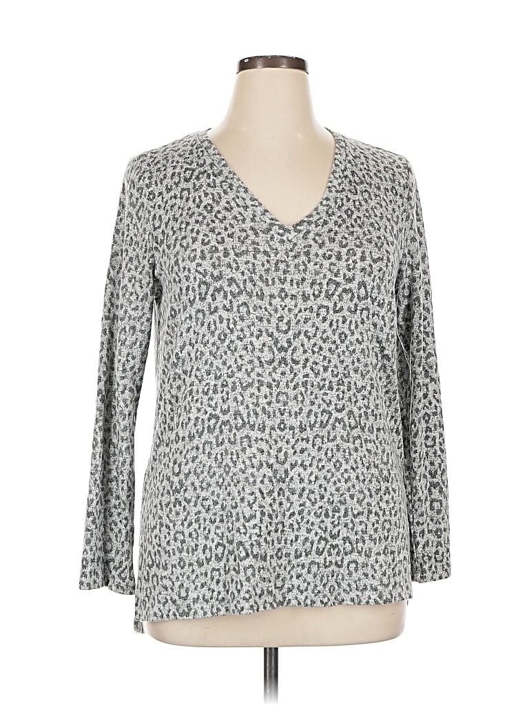 Pre-owned Bobeau 3/4 Sleeve T-shirt In Gray