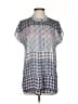 CAbi 100% Polyester Houndstooth Blue Short Sleeve Turtleneck Size S - photo 1