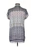 CAbi 100% Polyester Houndstooth Blue Short Sleeve Turtleneck Size S - photo 2