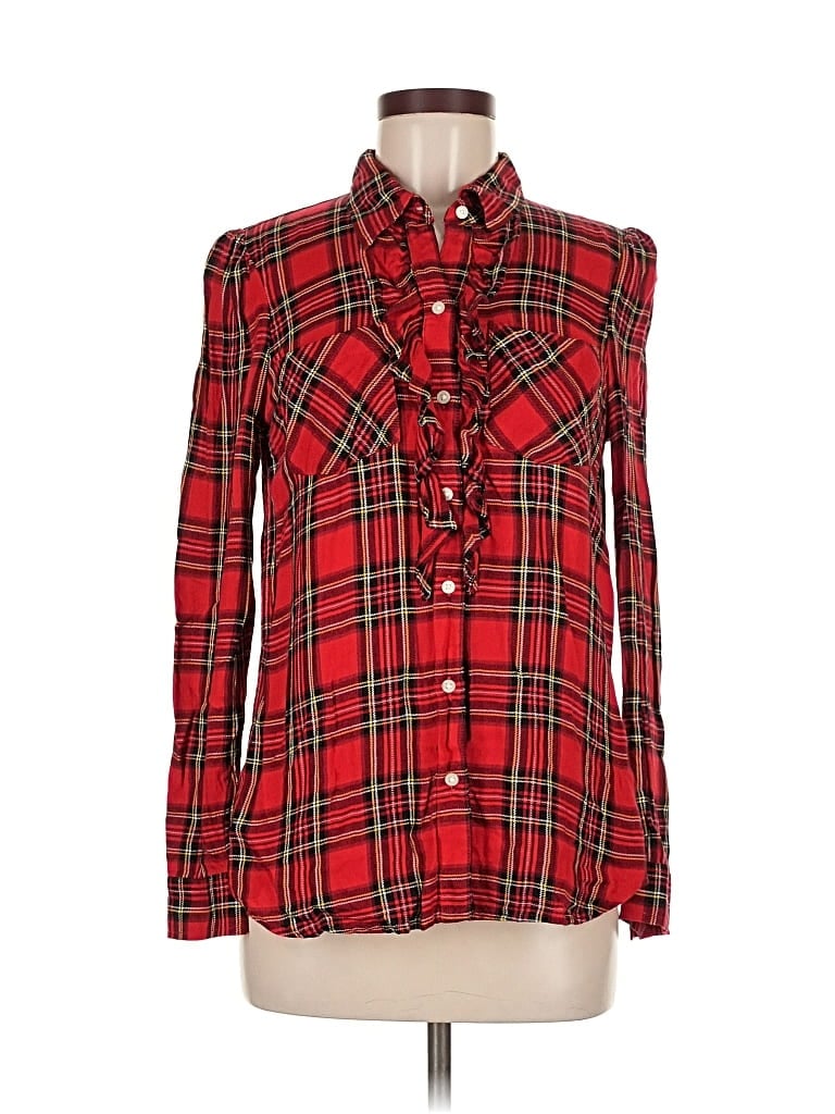 Pre-owned Gap Long Sleeve Blouse In Red