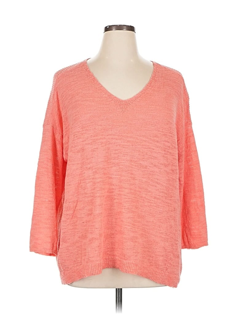 Pre-owned Ann Taylor Loft Pullover Sweater In Orange