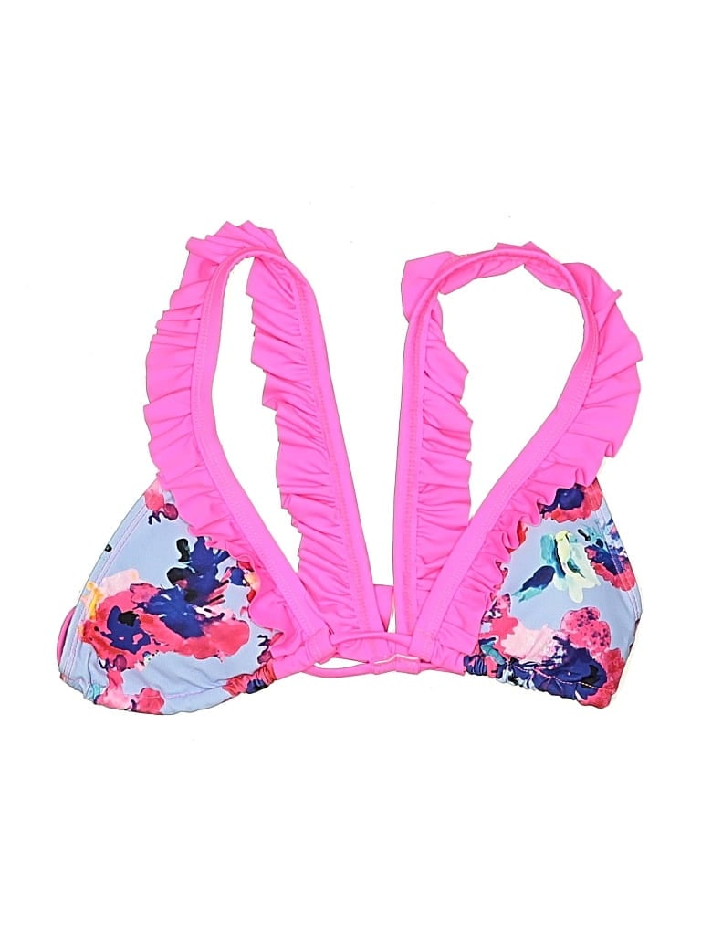 Pre-owned Unbranded Swimsuit Top Pink Floral Pattern Swimwear