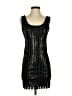 Aqua 100% Polyester Metallic Black Cocktail Dress Size S - photo 1