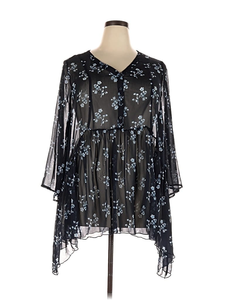 LANE BRYANT Pre-owned 3/4 Sleeve Blouse In Gray