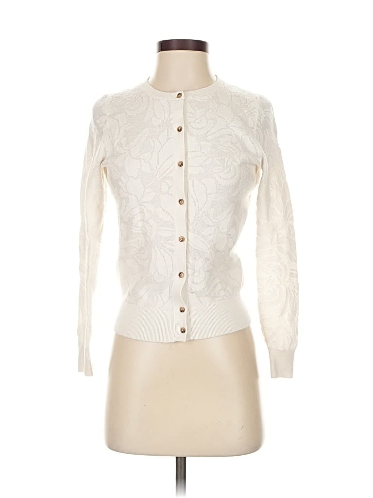 ANN TAYLOR Pre-owned Cardigan Sweater In White