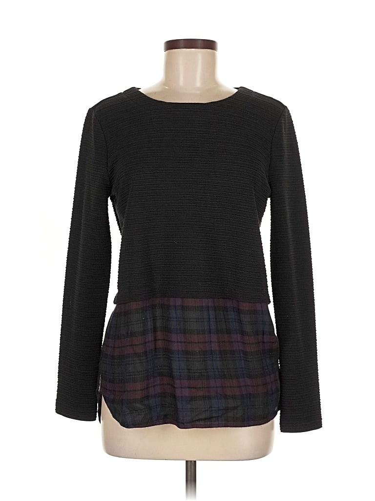 ROMEO & JULIET COUTURE Pre-owned Long Sleeve Top Black Crew Neck Tops