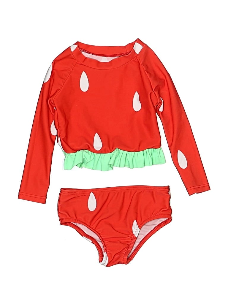 Pre-owned Shein Babies' Two Piece Swimsuit In Red