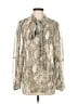 Toccin 100% Polyester Animal Print Silver Long Sleeve Blouse Size XS - photo 1