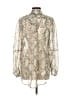 Toccin 100% Polyester Animal Print Silver Long Sleeve Blouse Size XS - photo 2