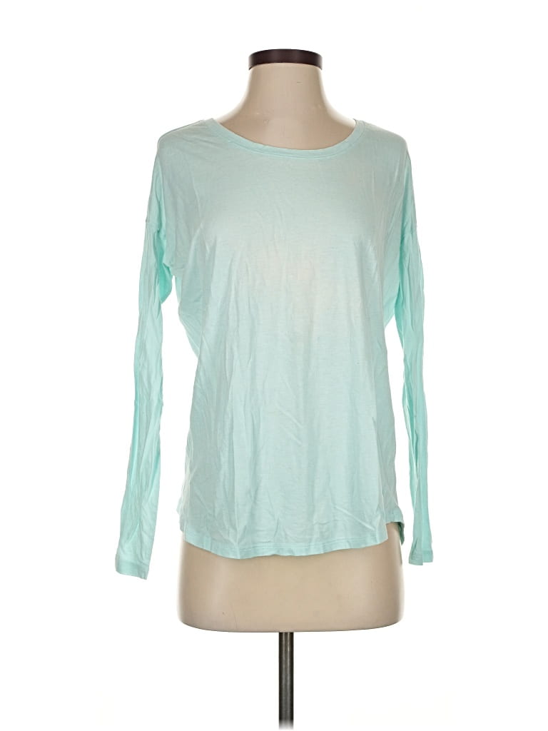 Pre-owned Victoria's Secret Pink Long Sleeve T-shirt In Blue