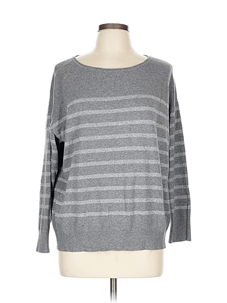 Pre-owned Zenergy By Chico's Pullover Sweater In Gray