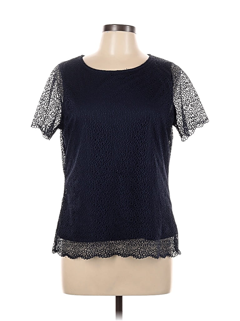 Pre-owned The Limited Short Sleeve Top Blue Crew Neck Tops