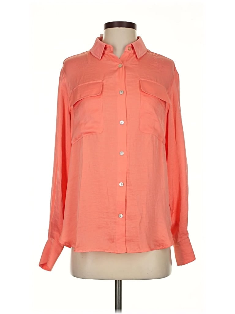 Pre-owned Steve Madden Long Sleeve Blouse In Orange
