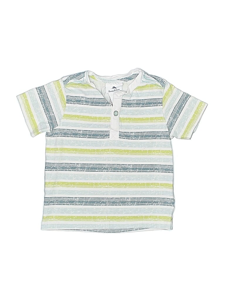 Pre-owned Tommy Bahama Kids' Short Sleeve Henley Shirt In Green