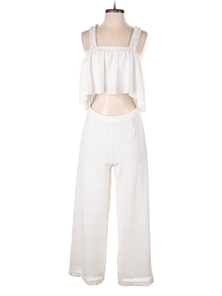 Pre-owned Saylor Jumpsuit In White