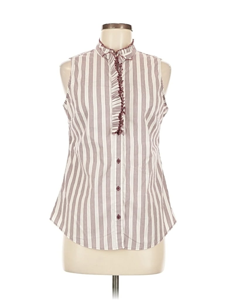 Pre-owned Banana Republic Factory Store Sleeveless Button Down Shirt In Burgundy