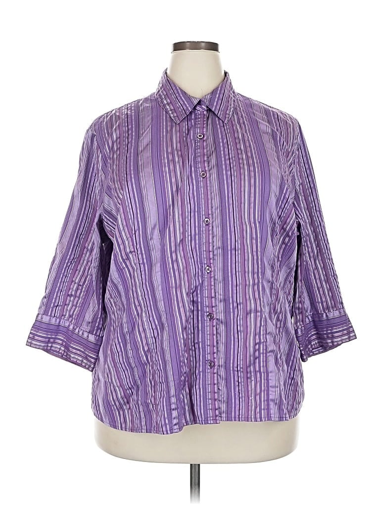 Pre-owned Apt. 9 3/4 Sleeve Blouse In Purple