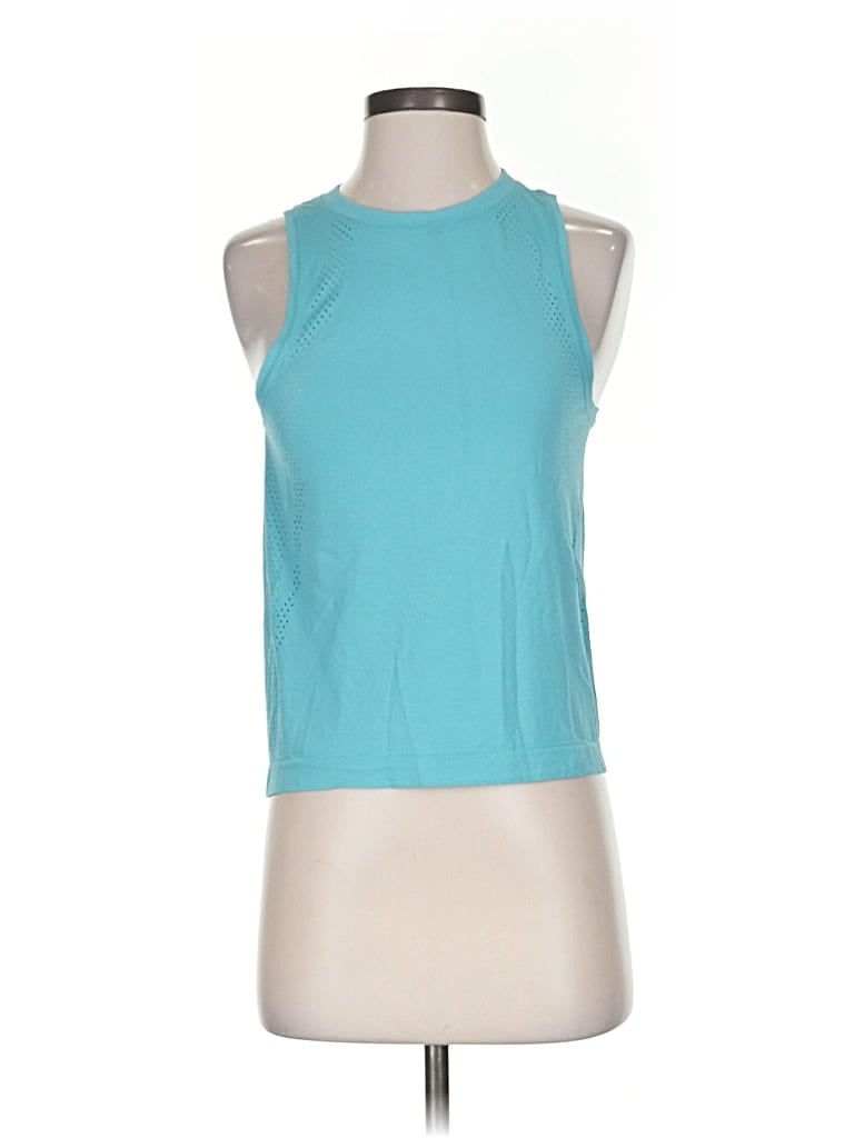 Pre-owned Lululemon Athletica Tank Top Blue Halter Neckline Tops