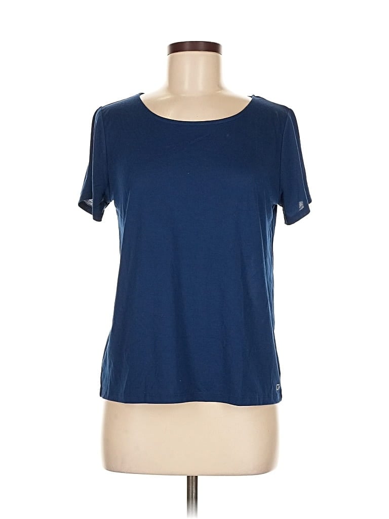 Pre-owned Gap Fit Short Sleeve Top Blue Crew Neck Tops
